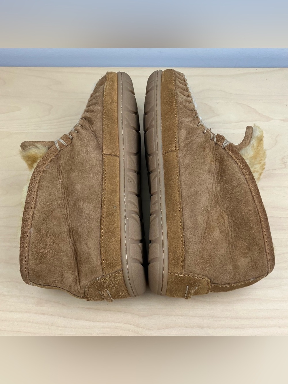 L.L. Bean Men’s Size 7.0 Wicked Good Bootie Slipper Moccasins Brown Suede Lined - Picture 6 of 10